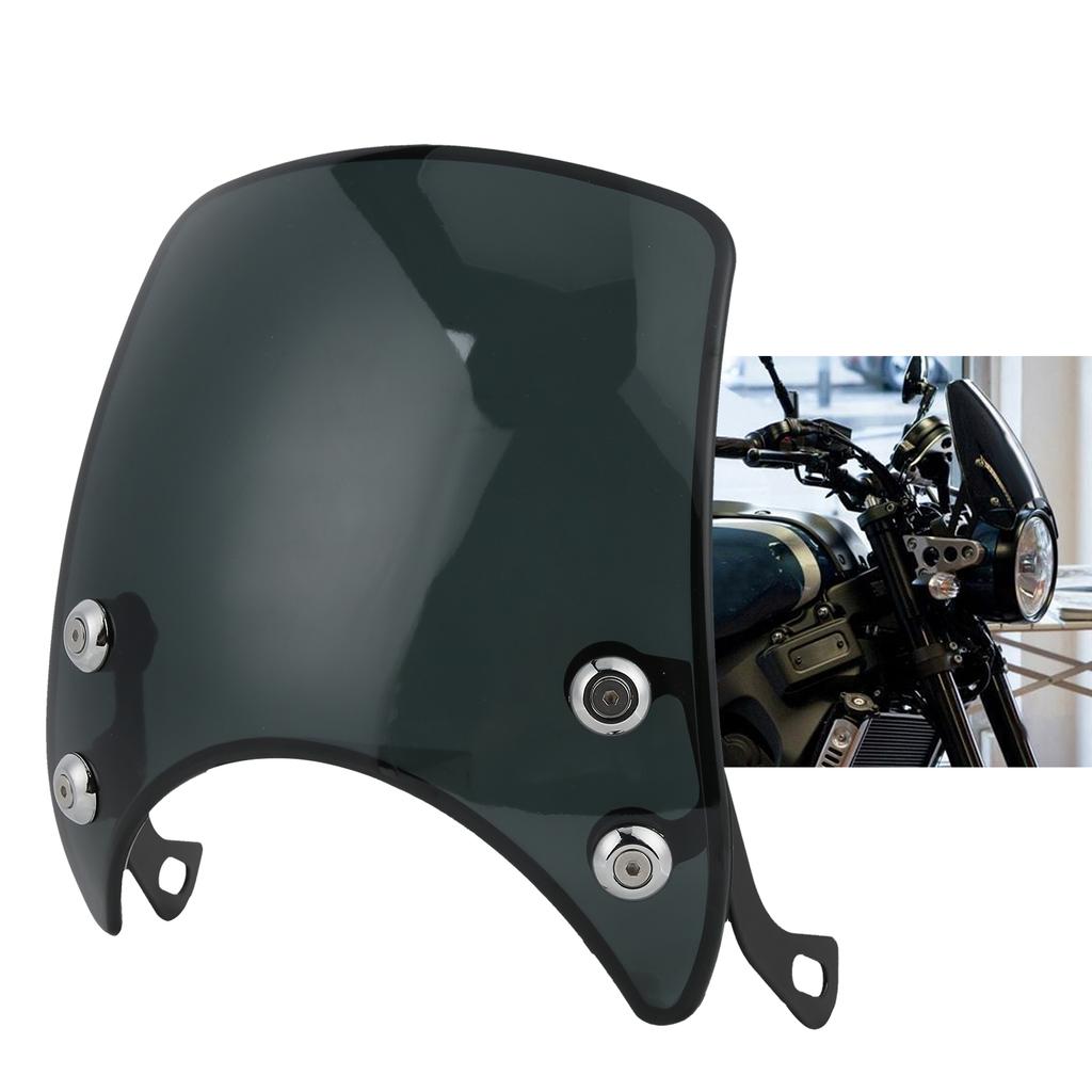 Retro Motosiklet Ön Camı PC Rüzgar Saptırıcı 5-7 inç Far için Evrensel Motosiklet Parçası
