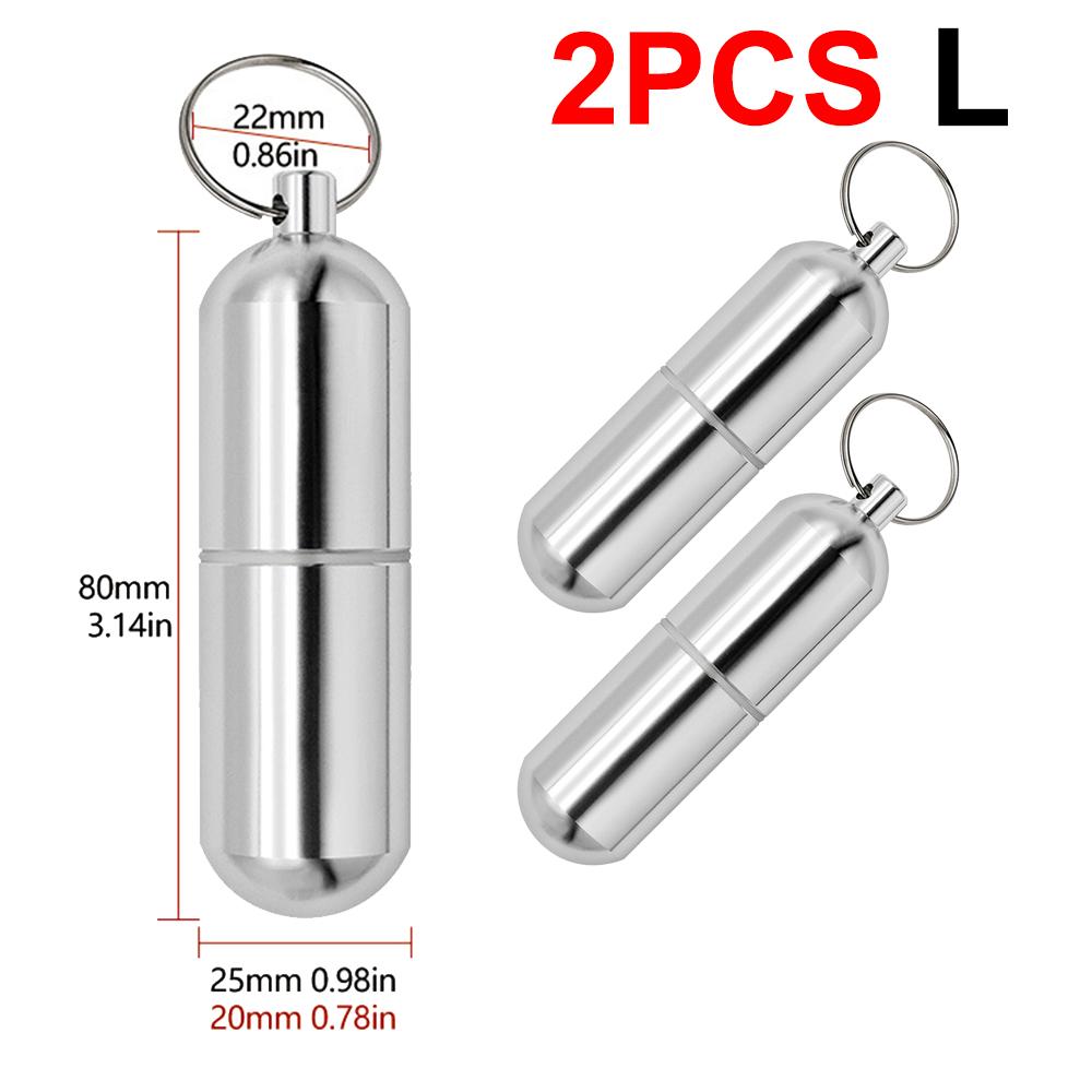 1-3 Stück Mini Tragbar Aluminium Pillendose Schlüsselanhänger Outdoor Tasche Pillendose Behälter Tragflasche Hülle Schutzbox Outdoor