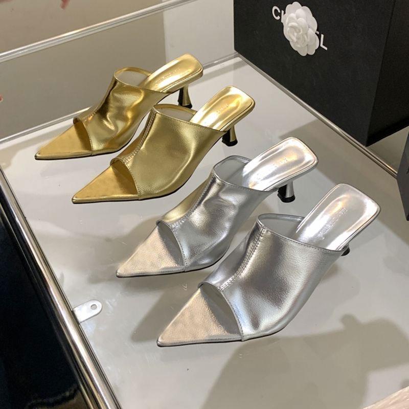 Luxury High Heels Slippers Women's Sandals Pointed Toe Elegant Shoes 2025 Pumps Slides New Trend Party Flip Flops Mujer Zapatos