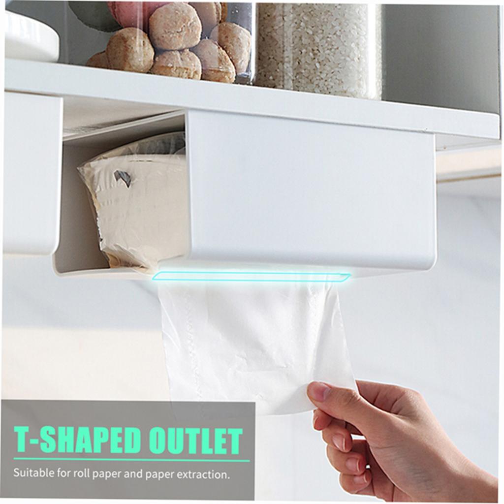 Paper Towel Dispenser Wall Mounted No drilling Paper Towel Holder Dispenser Bathroom Toilet Tissue Dispenser Garbage