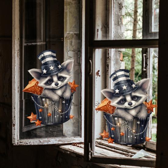 Halloween Window Sticker Removable Static Cling Sticker Cartoon Animal Dwarf
