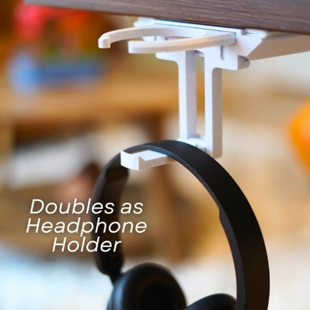 New Fold Out Desk Cup Holder Claw Multi-function Stackable Under-Table Cup Rack Retractable Drink Holder