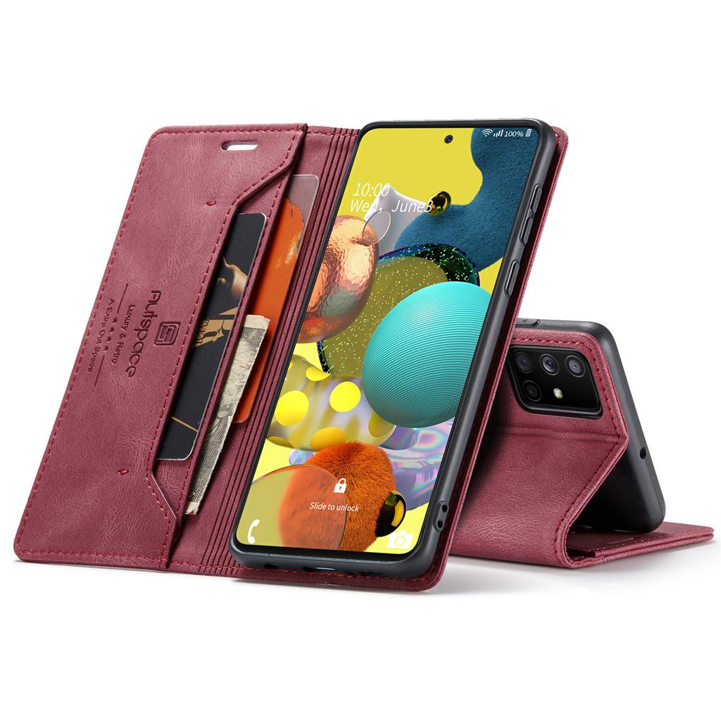Premium Vintage Leather Wallet Case for Samsung Galaxy A71 4G -RFID Blocking Flip Cover with Card Holder, Shockproof Protective Phone Cover (4 Colors)