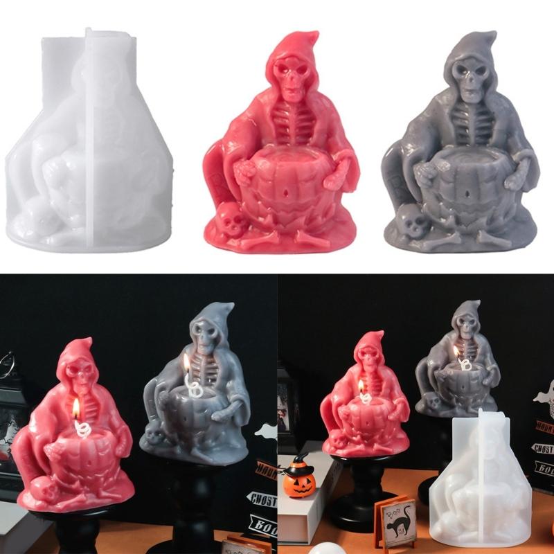 Silicone Molds Candle Making Moulds Silicone Craft Mould Skull Shape Halloween Ornament Mold Silicone Texture for Candle