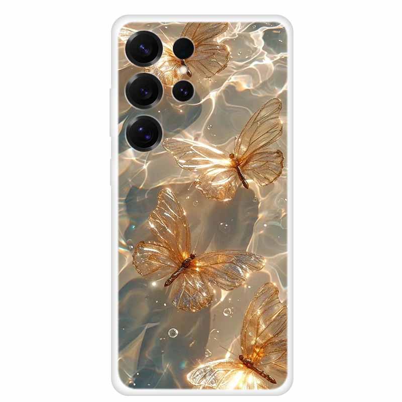For Samsung Galaxy S26 Ultra Clear Funda Soft TPU Silicone Phone Case S 26 Ultra Cover Transparent Bumper Fashion Flower Lovely