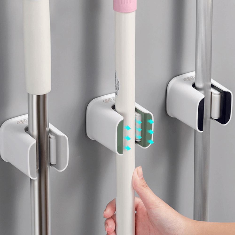 Without Punching Wall-Mounted Organizer Plastic Tool Rack Durable Mop Tool Organizer Home