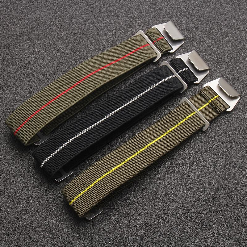 Borsa Paracadute Truppe Francesi Anni '60 Cinturino Elastico per Orologio per Tudor Seiko Casio Cinturini in Nylon Smartwatch da Uomo Cinturino in Tessuto