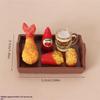 Miniature Fast Food Toy Set Lifelike Tiny Snack Model Odorless for Dollhouse Accessory DIY Craft Preschool Education Puzzle Toy