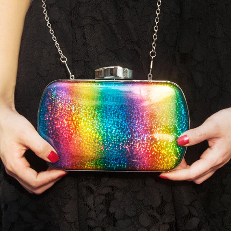 Regenbogen-Tasche für Damen Luxus Sommer Abend-Handtasche Designer Umhänge-Clutch Crossbody-Taschen 2024 Trend Einzigartige Hochwertige Geldbörse