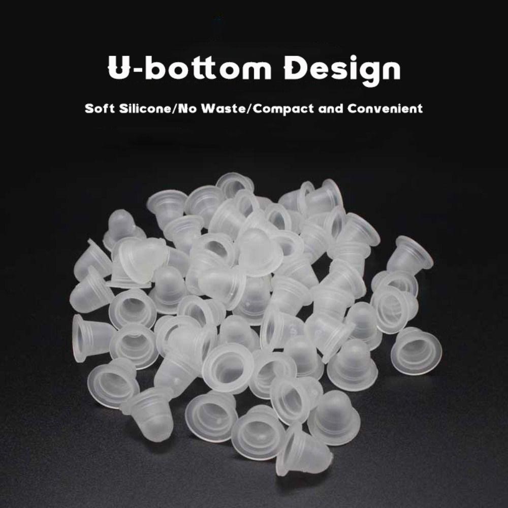 100PCS Silicone Ink Cups Microblading Disposable Pigment Cups Multifunctional Eyelash Extension Glue Tray Tool Accessories