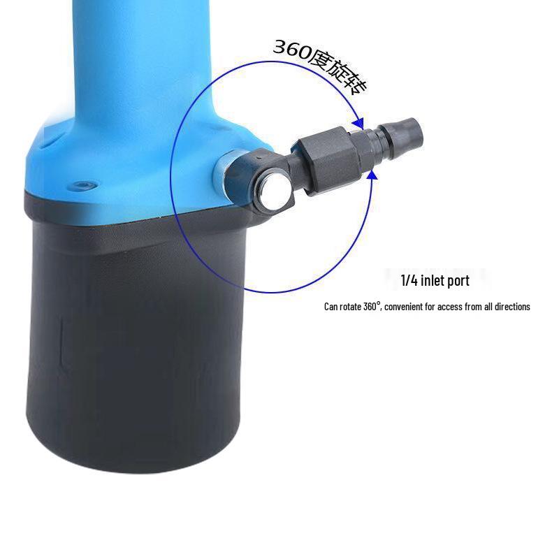 Industrial Grade Pneumatic Rivet Gun with Nut and Cap Functionality