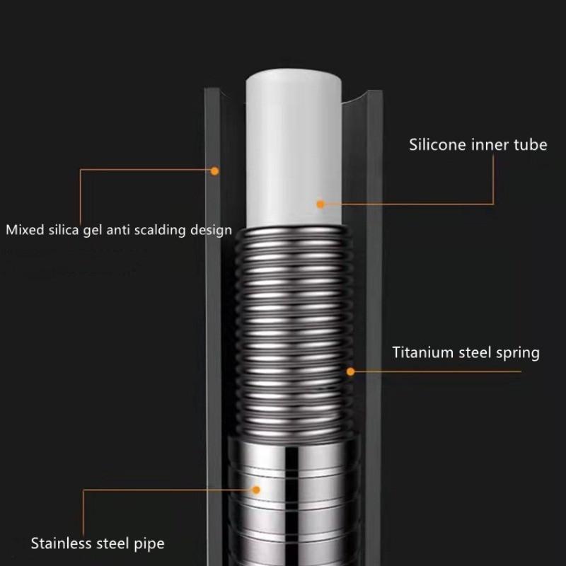 Kitchen Silicone Tube Faucet Stainless Steel Universal Rotating Faucet Household Sink Single Cold Water Tap