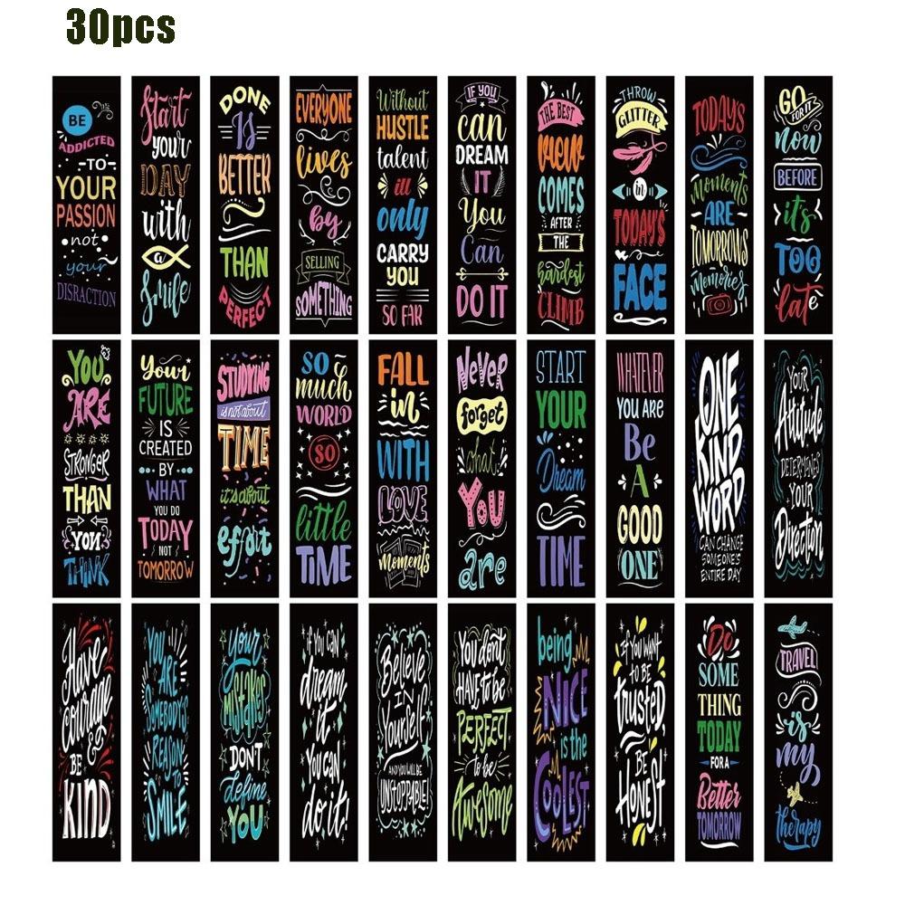 24/30PCS Set Butterfly Motivational Bookmarks Aesthetic Stationery Reading Book Clip Student Gift