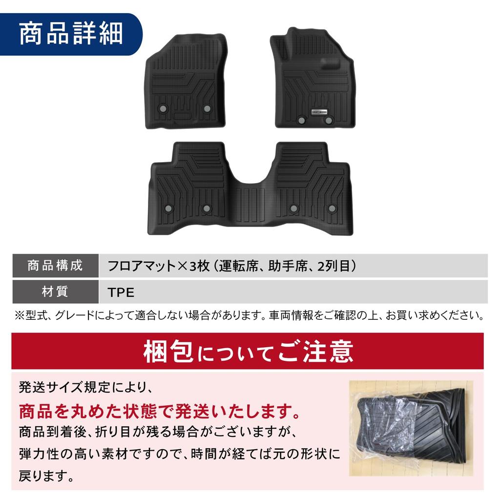 By an Automotive Craftworks Fronx Floor Perfect 3D 1st 2nd Interior CRAFT WORKS WDB3S WEB3S [Supervised Mechanic] Mats, Waterproof, Washable, Fit,