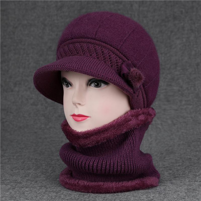 Hat Female God Mother Knitted Wool Hat Grandma Piled Thick Warm Elderly Cold Cotton Hat