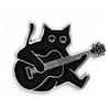 1PCS   Guitar Cat Car Emblem 3D Metal Car Stickers Side Rear Tailgate Bumper Decal Name Plate Logo for Truck,SUV,Window