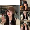 Fall Winter Solid Color Bucket Hat For Women Sun Protection Warmth Casual Korean Fashion Accessory