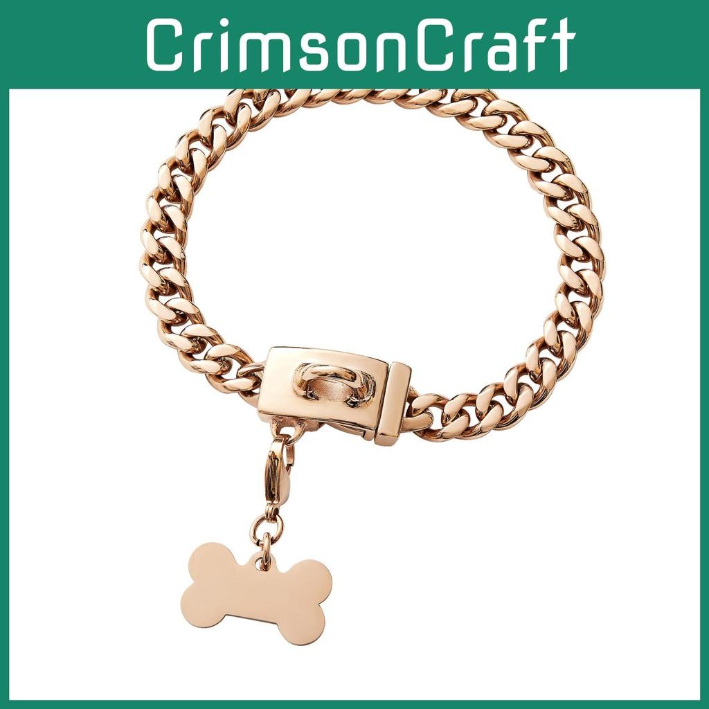 Chain Fashion Dog Collar With Bone Tag Design Suitable For Pet Decoration Daily