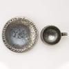 Marui Seito Shigaraki Ware Hechimon Coffee Cup and Saucer Set, Approx. 260ml, Black Glaze Finish, MR-3-3291