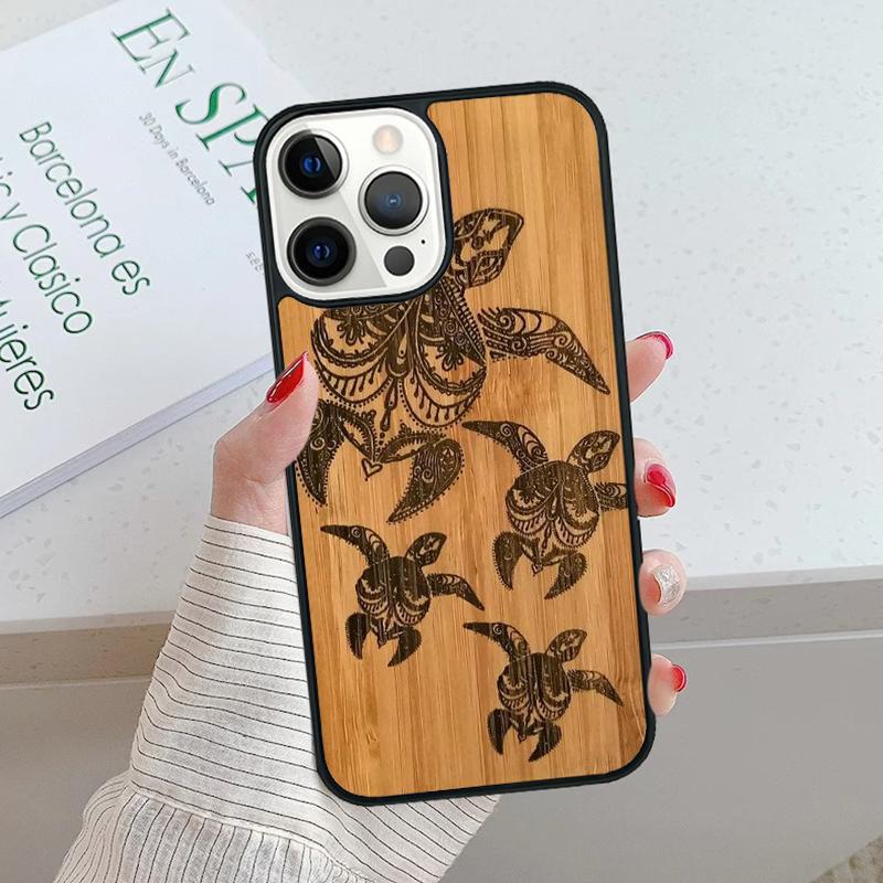 Bamboo Wooden ANIMALS Phone Case For iPhone 17 Air 15 16 16e 14 13 Pro Max Coque 12 11 Pro Max PLUS fundas cover