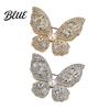 Faux Pearl Rhinestone Brooch Women Three-Dimensional Butterfly Design Pin