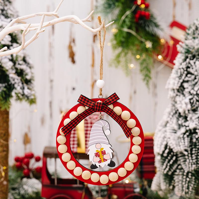 

Charming Wooden Christmas Wreath Ornament Featuring Festive Gnome Designs For Cheer Holiday Gray Gnome
