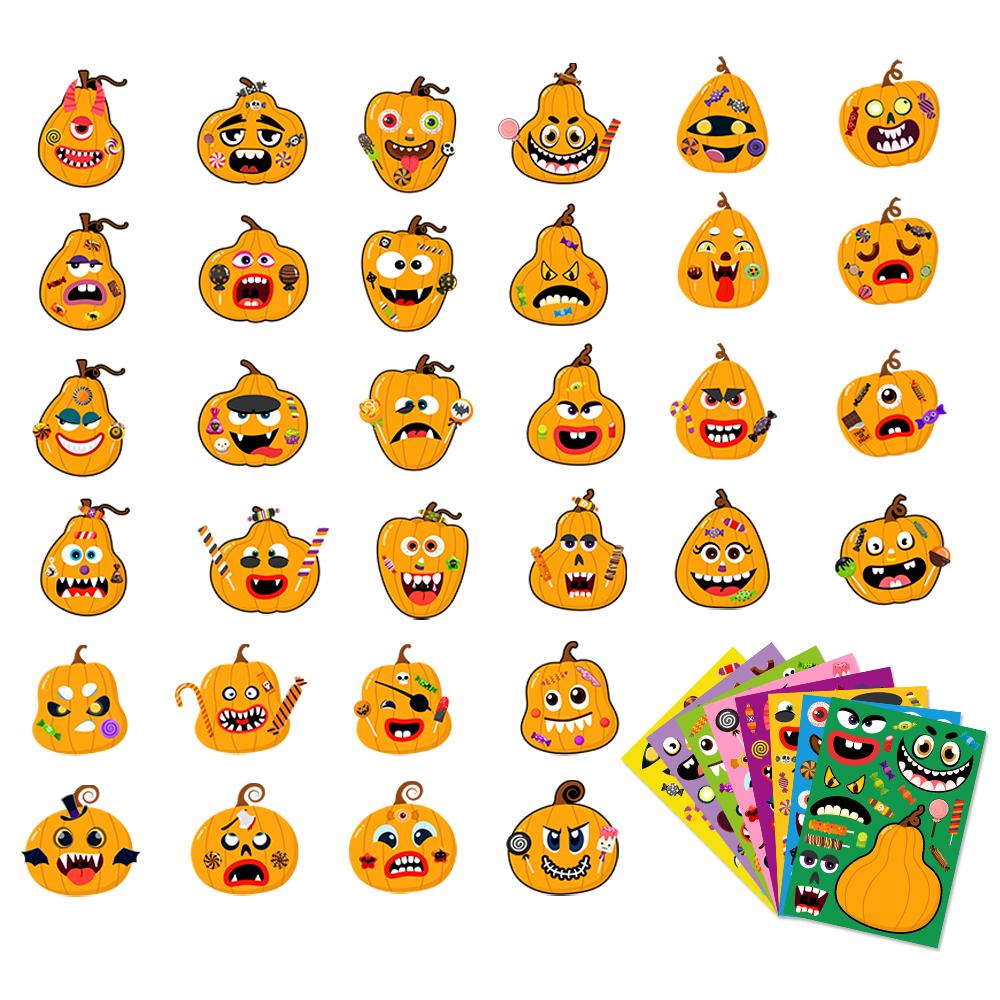 Halloween Cute Pumpkin DIY Game Stickers, Party Notebook and Gift Decoration Sealing Stickers