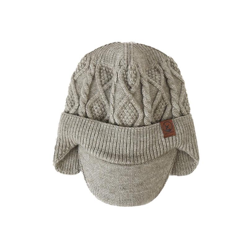 Unisex Winter Hat Plush Fur Lined Warm Earflap Cap Stylish Soft Beanie Hat Outdoor Thick Ski Sports Knitted Hat