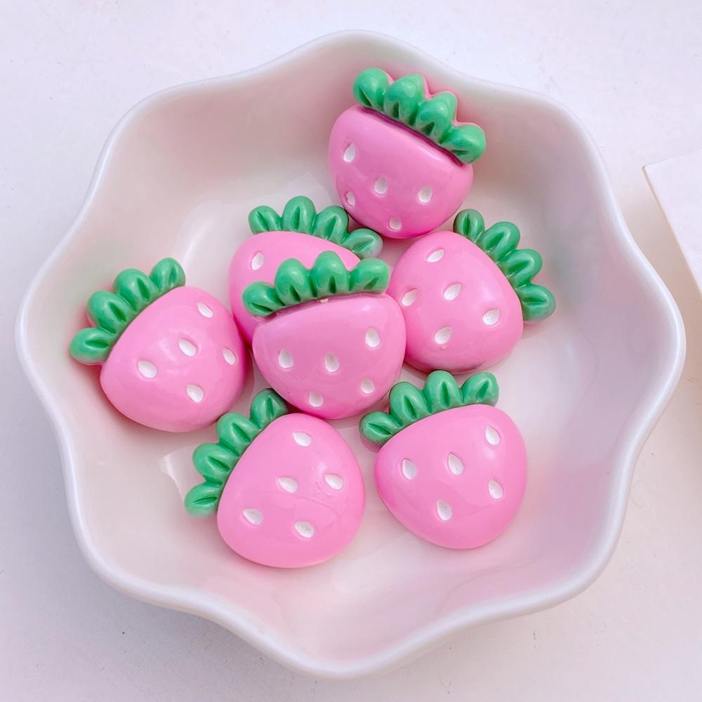 10Pcs New Cute Resin Cherry Strawberry Grape Radish Flat Back Parts Embellishments For Hair Bows Accessories