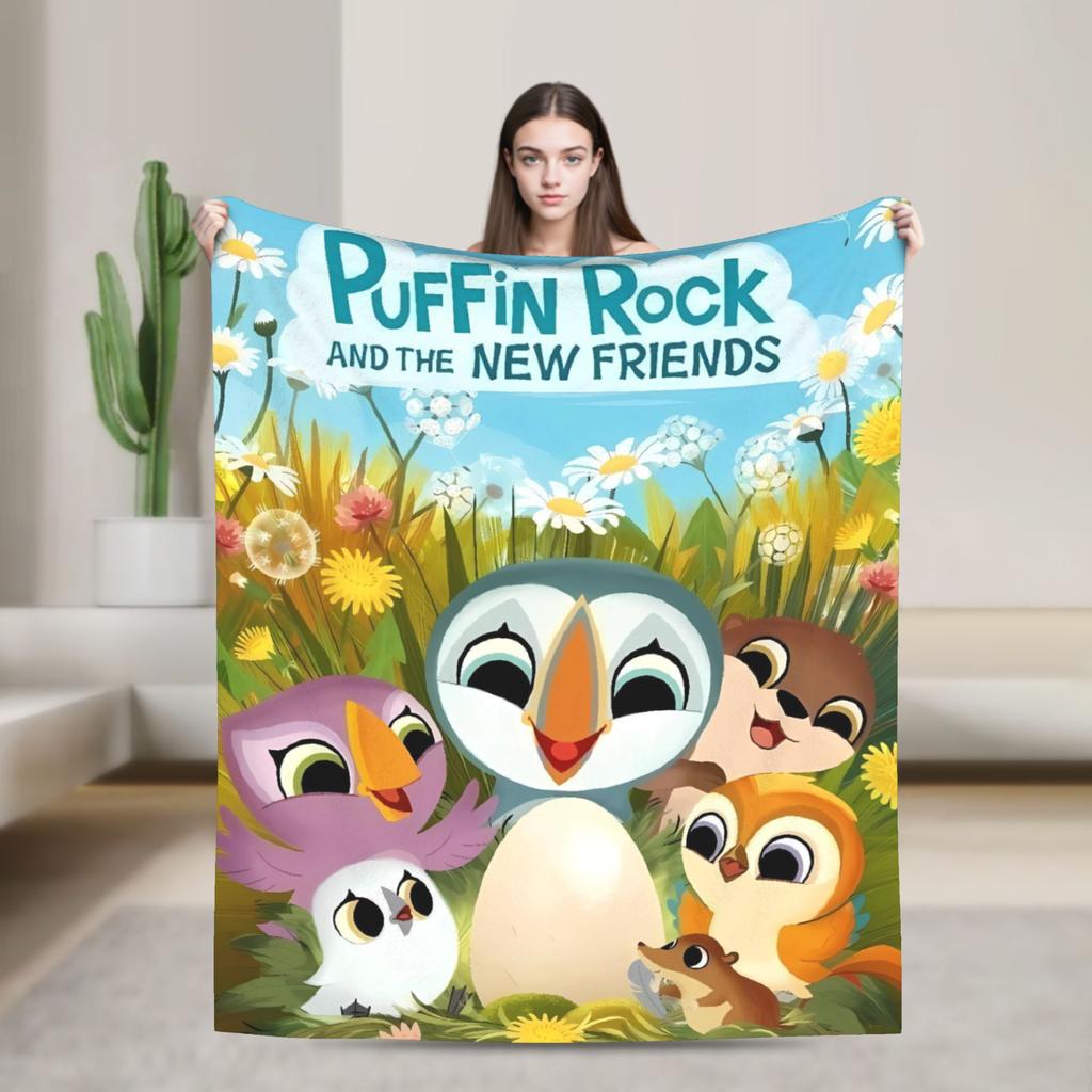 Puffin Rock Decke Qualität Superweich Tagesdecke Winter Kinder Heimdeko Mode Tagesdecke