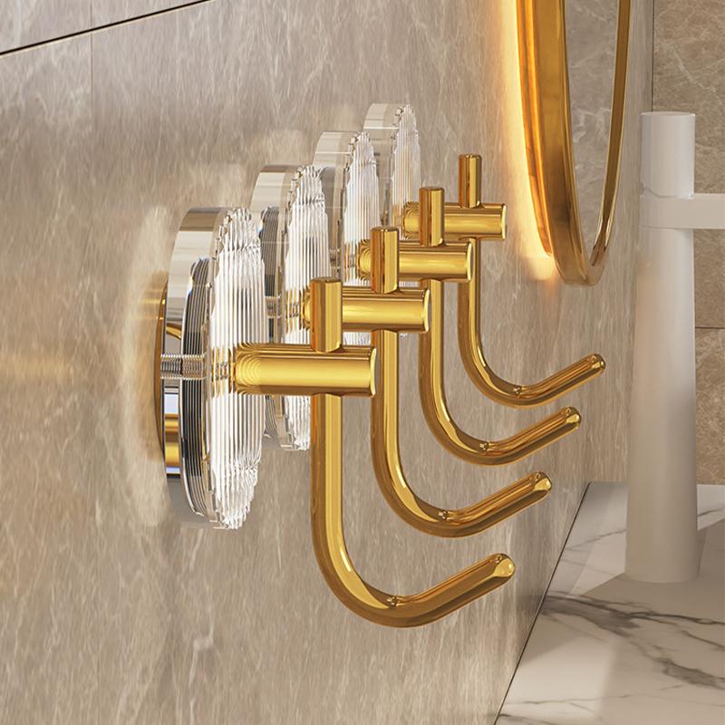 4PCS Luxury Wall Hook Home Decor Strong Adhesive Bathroom Towel Rack No Punching Hanging Coat Hanger Door Back Key Bag Holder