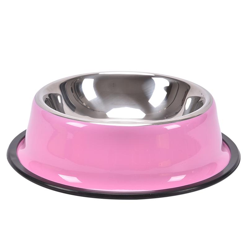 Pet Bowl Stainless Steel Dog Bowl Non-Slip Dog Cat Single Bowl