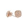 Exquisite Russian 585 Purple Gold Light Luxury Winding Sugar Cube Earrings Rose Gold Plated Fashion Square Brushed Earrings