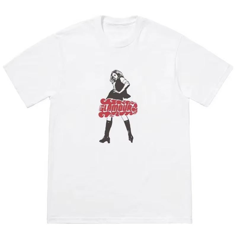 

Высококачественная трендовая женская одежда с коротким рукавом Hysteric Glamour Американская ретро футболка Уличная культура Бренд Tide Футболка Ниша S