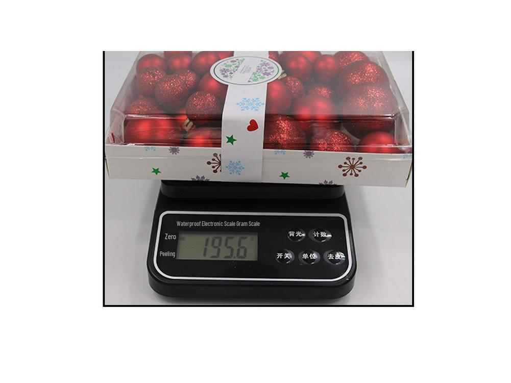 Cross-Border Christmas Ball Set: 42-Piece Glossy & Glitter Ornaments (3/4/5cm)