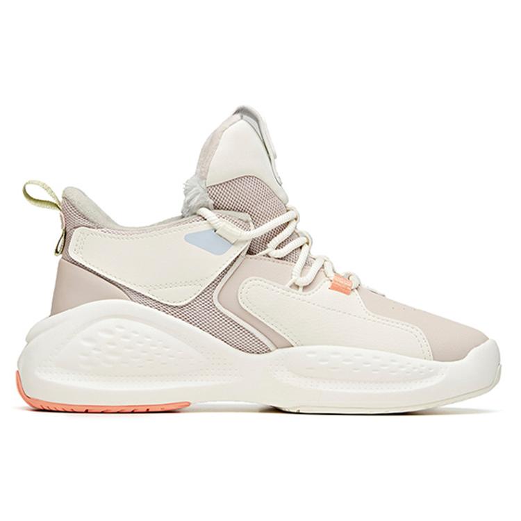 Anta Bastard Fleece lined High top Skateboard Shoes Women's Lotus Gray 122048903-1