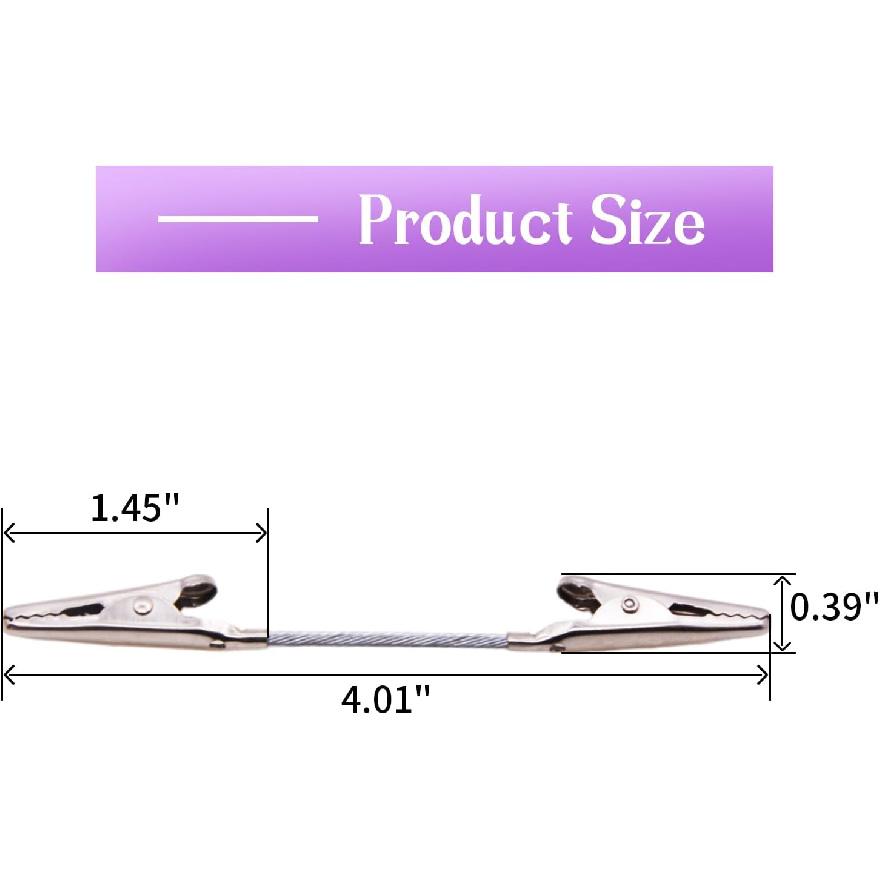 RUIAN 20 Pack Double Head Alligator 4'' Memo Clip Photo Picture Note Holders Metal Wire Clips Clamps for DIY & Crafts, Silver