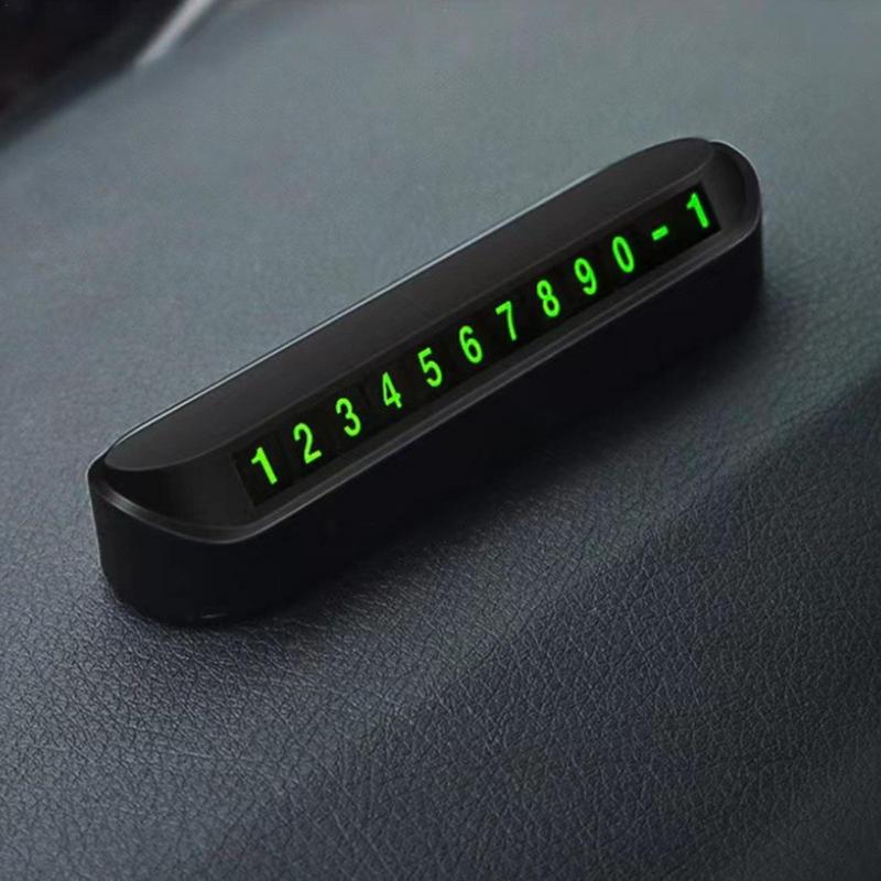 Car Accessories Mini Portable Telephone Number Plate With Switch Phone Number Business Card Temporary Parking Card Plate