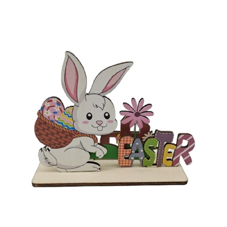 Artistic Wood Spring Rabbit Figure Rabbit Figurine For Enthusiasts Of All Ages And Space Spring Themed Sculpture