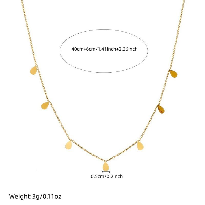 Gold Plated Teardrop Charm Choker Necklace