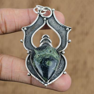 Womens Day Deal Natural Kambaba Jasper Wife Pendant Jewelry 925 Sterling Silver