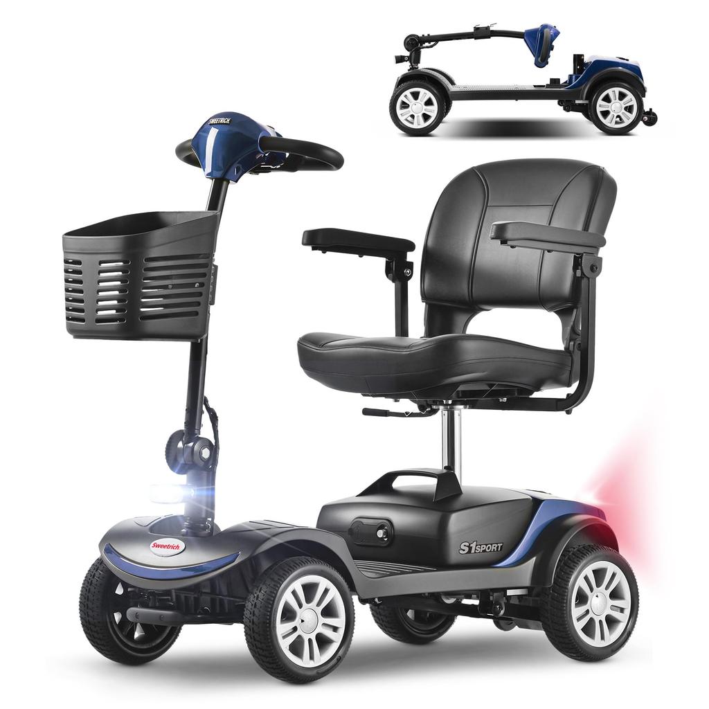 S1 SPORT Blue/Red Electromagnetic Brake 300W Motor 12Ah Battery Max Speed 6 Km/h Four-Wheel City Commuter Scooter