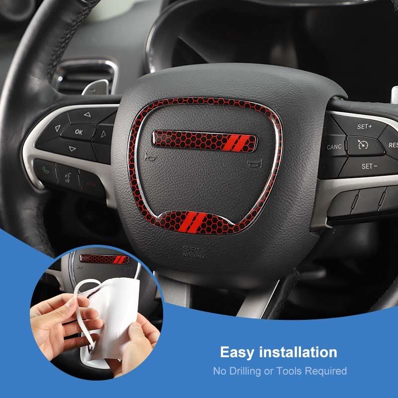 Steering Wheel Decoration Protective Cover For Dodge Charger For Challenger 2015 Up For Dodge Durango 2014 Up  Interior Accessories