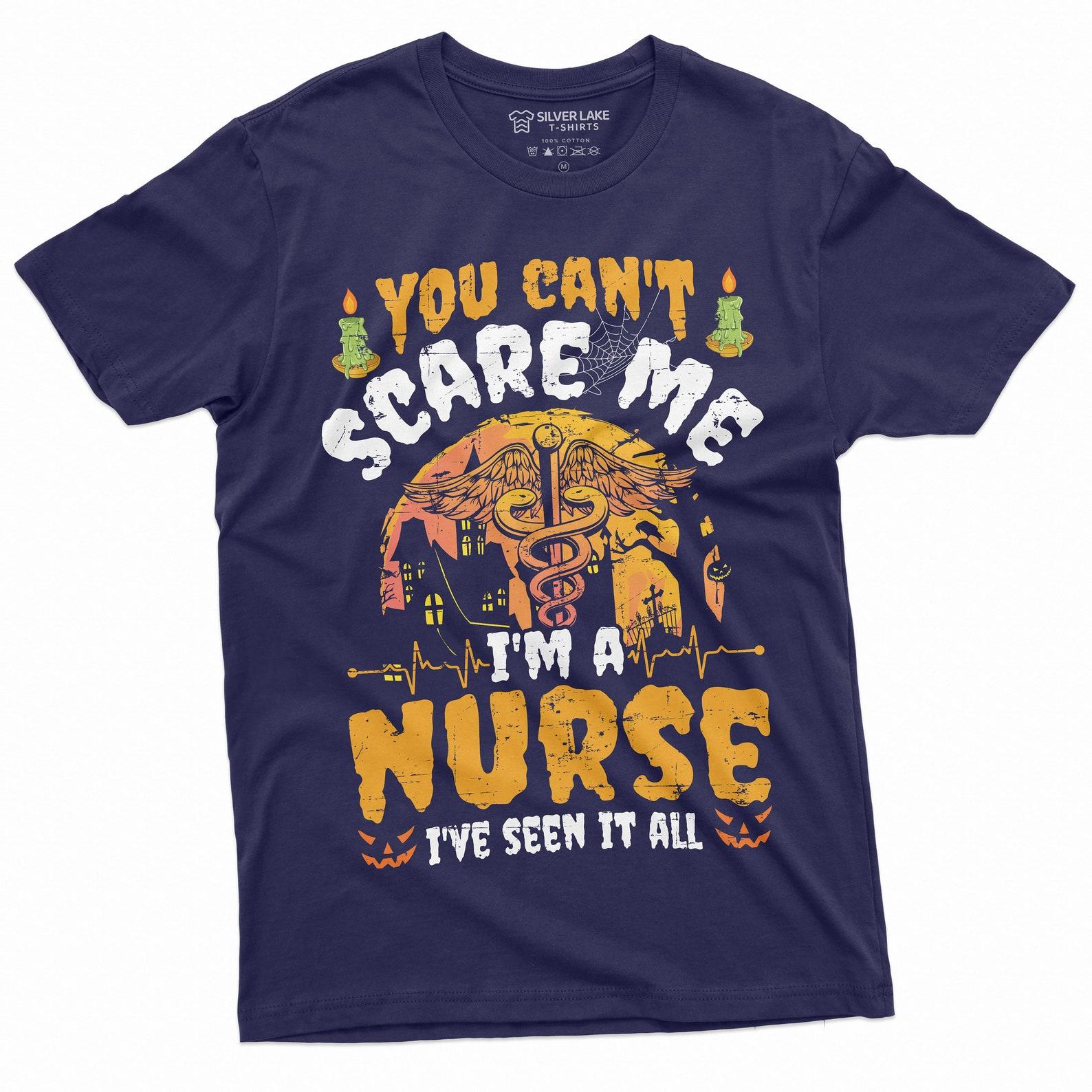 Nurse Costume Halloween T-shirt Womens Unisex RN Nurse Funny Shirts Party Tee Gift for Wife Girlfriend Mom Tee S