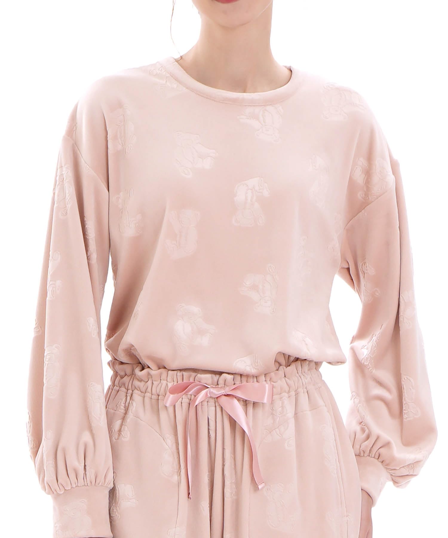 

Snow Smoothie Embossed Teddy Bear Pajamas розовый