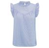 Summer Women's Solid Color Round Neck Small Fly Sleeve Slim Fit Top