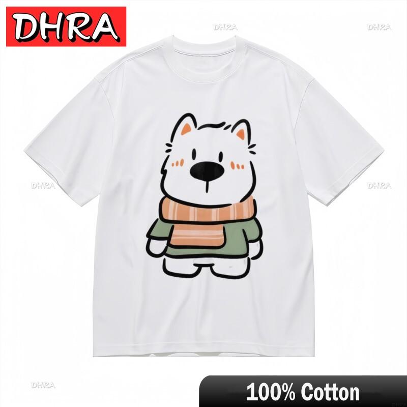 Womens Trend Breathable Classic TShirt Orange Scarf Cat Graphic White Tee Graphic Streetwear Clothes FeUnisex Clothing TShirts S