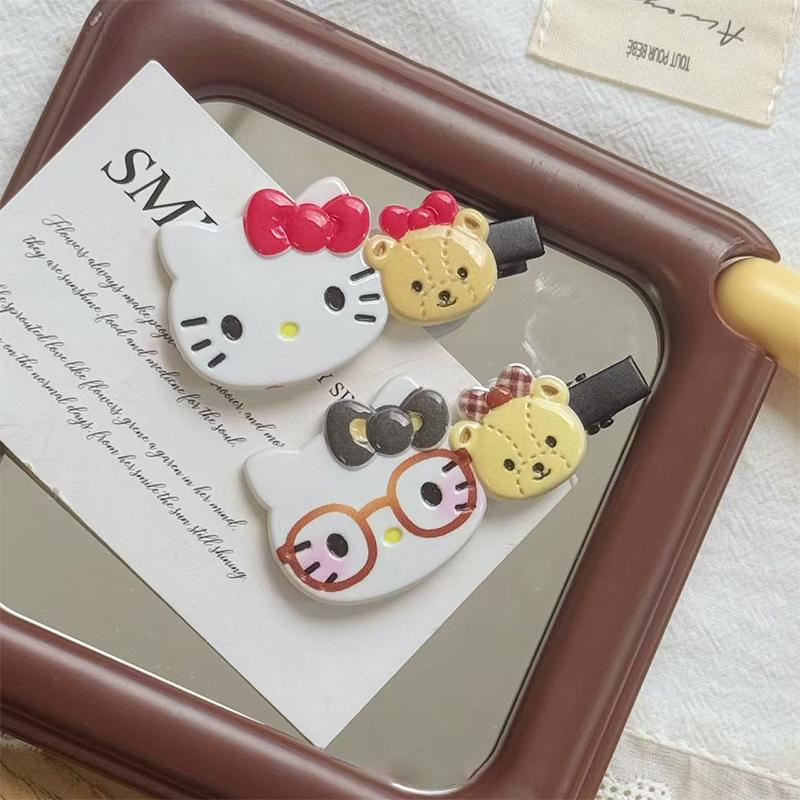 Cute Bear Kt Cat Hair Clip Japanese Sweet Style Versatile Girls Duckbill Clip Hair Clip Hair Accessory Clip