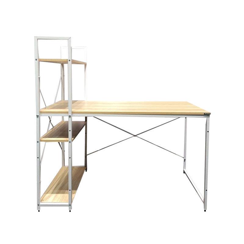 Integrated Office and Study Desk with Bookshelf and Storage Rack