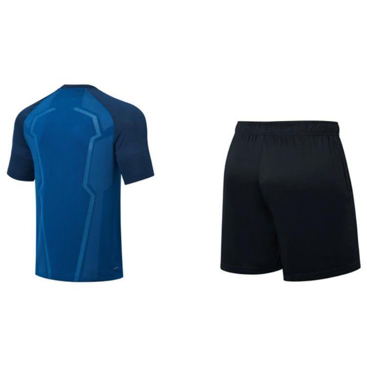 Li Ning New Ping Pong Series Solid Color Round Neck Pullover Short Sleeve T-Shirt Mid Waist Straight Leg Shorts Casual Sports Set AATT003-3